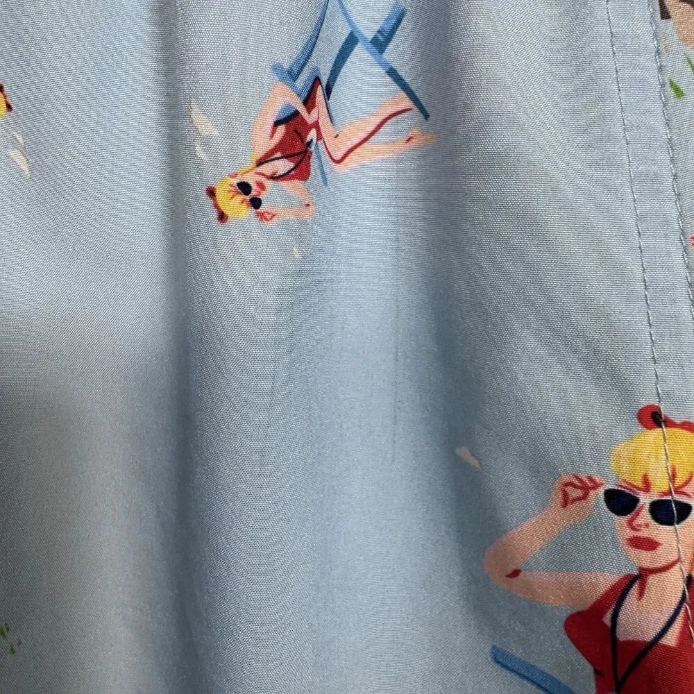 RSVLTS The Sandlot Trunks Mens M Blue Beast Dog Wendy Peffercorn Lifeguard Pool